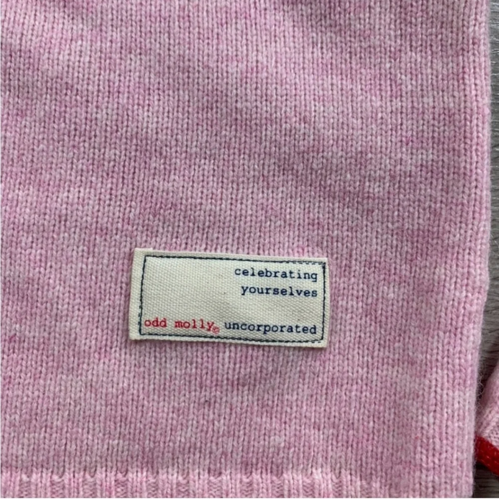 Odd Molly Pink Lambswool Embroidered Cardigan - Picture 3 of 4